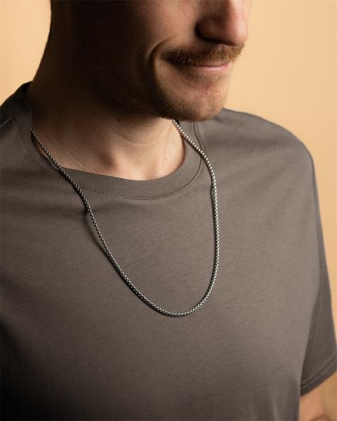 3-mm-Kastenkette mit versilberter Oberfläche - Vita Silver